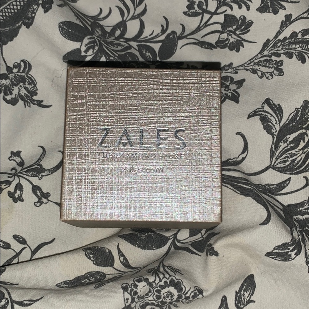 Zales silver and black diamond ring .